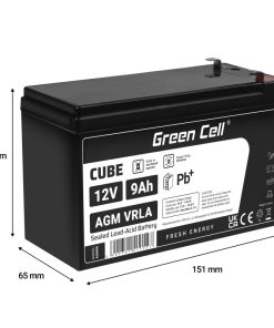 Green Cell (AGM06) baterija AGM 12V/9Ah