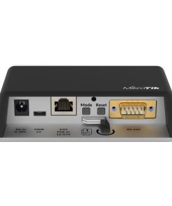 Mikrotik RB912R-2nD-LTm&EC200A-EU, 650MHz CPU, 64MB RAM, 1×LAN, 2.4Ghz 802.11b/g/n, GPS, 2×miniSIM, USB, RS232, RouterOS L4, vanjsko kućište, PSU