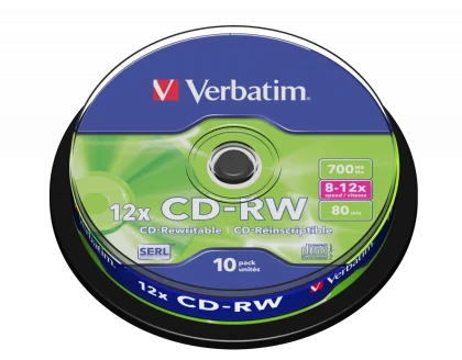 CD-RW Verbatim 700MB 8-12× DataLife Plus 10 pack spindle