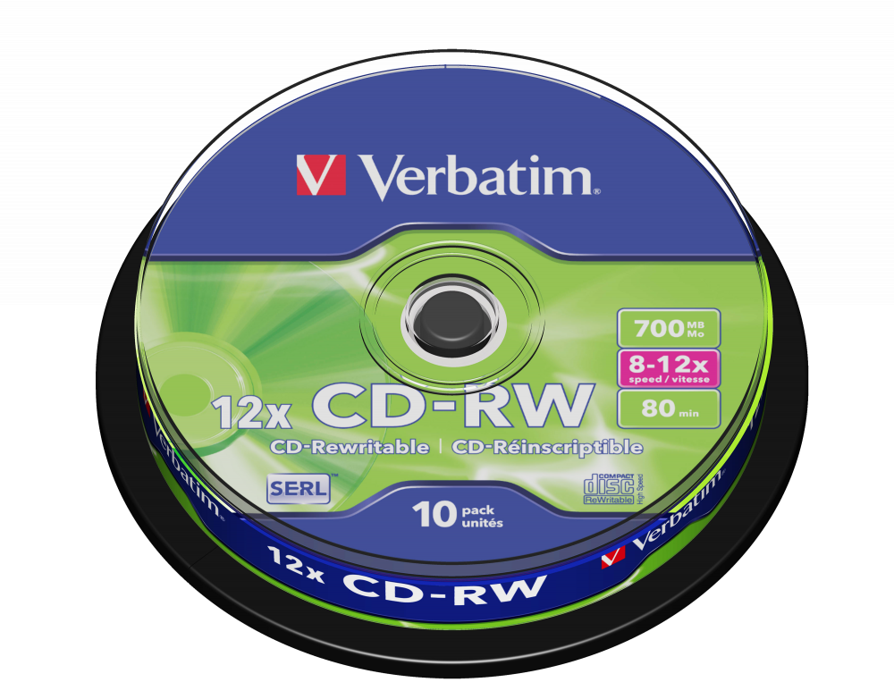 CD-RW Verbatim 700MB 8-12× DataLife Plus 10 pack spindle