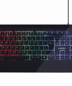 Gembird Slim "Rainbow" backlight multimedia keyboard, black, US layout