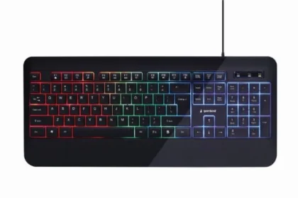Gembird Slim "Rainbow" backlight multimedia keyboard, black, US layout