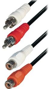 Transmedia 2x RCA-plug - 2x RCA-jack, 1,5 m