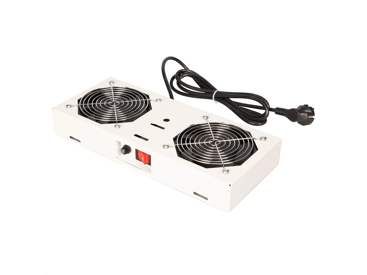Roline 19" krovni ventilacijski modul s 2 ventilatora za zidne ormare, sivi