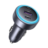 UGREEN auto punjač 30W, 2×USB-C/1×USB-A, PD3.0/QC3.0, sivi