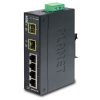 Planet Industrial 6-Port (4x 100mbps RJ45 2x 100Mbps SFP FX Slots) Slim, (-40~75C) Unmanaged