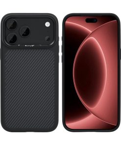 Rixus Mag Carbon With MagSafe Compatible For Apple iPhone 17 Pro, 18 Pro Titanium Black