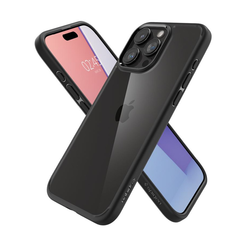 Spigen Crystal Hybrid, matte black - iPhone 15 Pro Max (ACS06449)