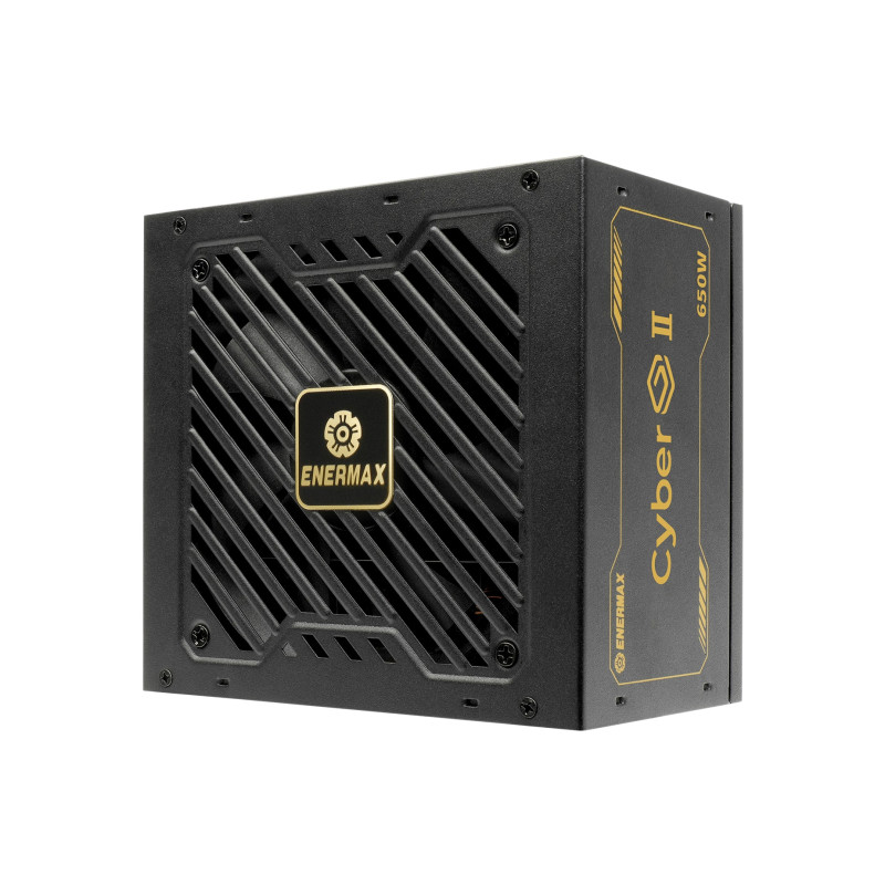 Enermax 650W CyberG II, ATX 3.1, 80+ GOLD, 2×PCIe, 4×SATA, 24-pina, 120mm ventilator