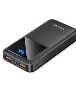 Vention 20000mAh Power Bank (Micro-USB USB-C USB-A USB-A) 22.5W, Black, LED Display