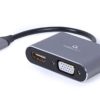 Gembird USB Type-C to HDMI VGA display adapter, space grey