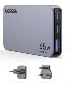 UGREEN Nexode Pro Ultra-Slim zidni punjač 65W, 2x USB-C, USB-A, GaNInfinity, sivi