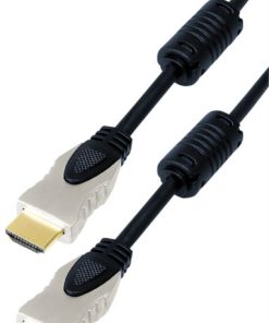 Transmedia HDMI cable metal plugs gold contacts, 1m, black