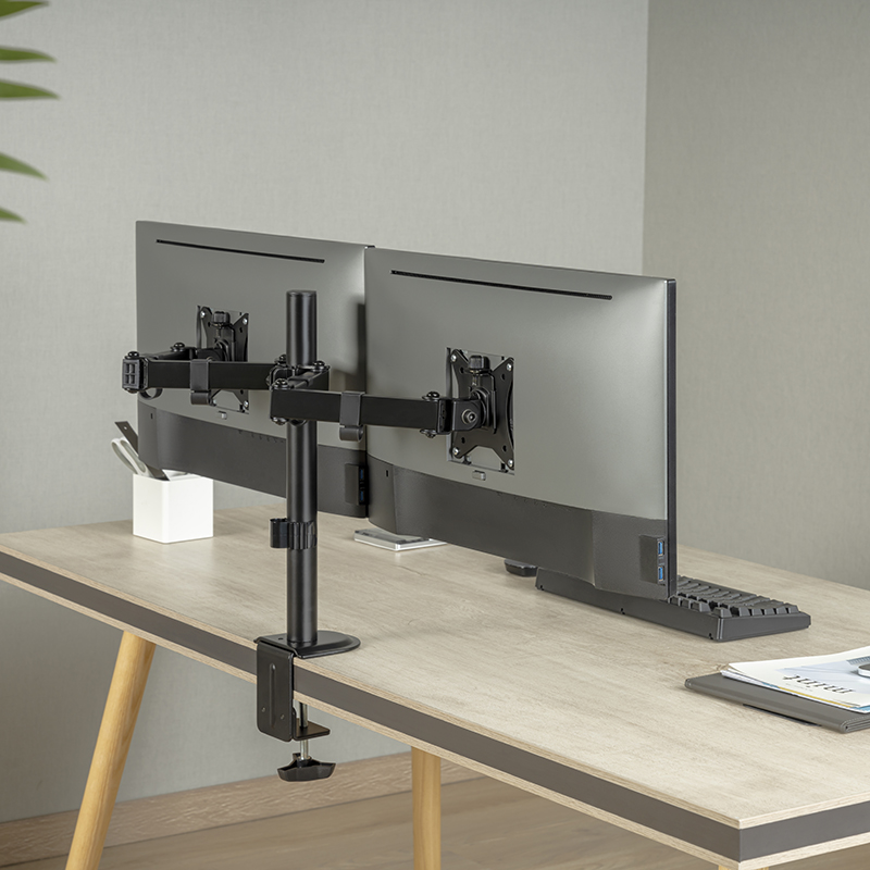 BIT FORCE nagibno-okretni stolni nosač za 2 17“- 32“ monitora, do 9kg (po monitoru) (BRACKET DMM-32-2M)