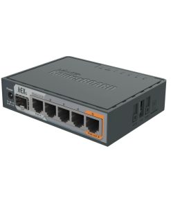 Mikrotik RB760iGS hEX S with Dual Core 880MHz MHz CPU, 256MB RAM, 5×G-LAN, SFP, USB, PoE-out-port #5, RouterOS L4, plastično kućište, PSU