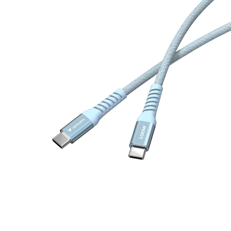 Verbatim Sync & Charge Magnetic kabel USB-C na USB-C, M/M, 100W PD3.0/QC3.0, plavi, 1.2m