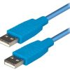 Transmedia USB 2.0 type A plug to USB type A plug, Blue, 1,2 m