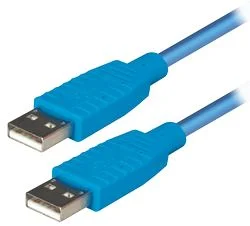 Transmedia USB 2.0 type A plug to USB type A plug, Blue, 1,2 m