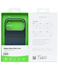 Rixus Alpine Ultra-Slim Case With MagSafe Compatible RXA131 For Apple iPhone 17 Pro, 18 Pro Stripe Blue