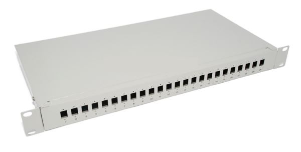NFO Patch Panel 1U 19" - 24x SC Simplex LC Duplex, Closed, 1 tray