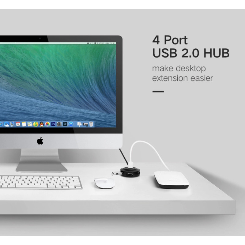 UGREEN 4-portni USB-A HUB 4×USB-A 2.0, crni, 1.0m