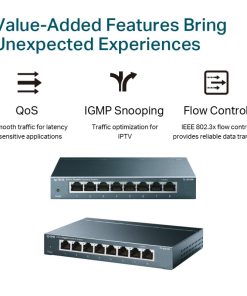 TP-Link 8-port Gigabit Desktop preklopnik (Switch), 8×10/100/1000M RJ45 ports, metalno kućište