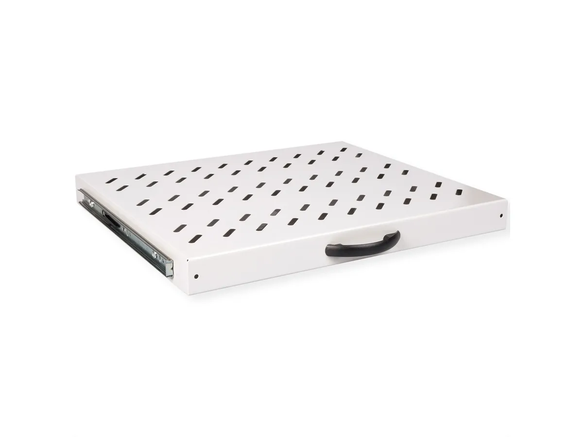 Roline 19" 1U izvlaćiva polica, D=350mm, nosivost 25kg, siva
