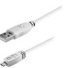 Transmedia USB typeA plug-Micro USB typeB 1m, white