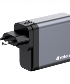 Verbatim GNC-140 GaN zidni punjač 140W, 4 priključka, 2×USB-C PD 140W / 1×USB-C PD 20W / 1×USB-A QC 3.0
