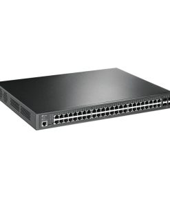 TP-Link Omada JetStream 48-port Gigabit L2 Smart PoE+ preklopnik, 48×10/100/1000 RJ45 ports, 4×SFP Gigabit, 1×RJ45 console port, 1×microUSB, 1U 19" rack-mount (385W)