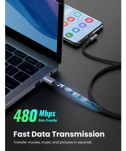 UGREEN USB-C (M) na USB-A (M), kutni 90°, 18W, 3A, pleteni kabel MFi, 1.0m