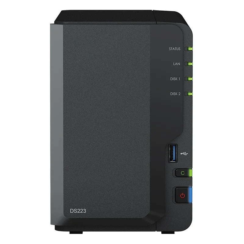 Synology DS223 DiskStation 2-bay NAS server, 2.5"/3.5" HDD/SSD podrška, Hot Swappable HDD, Wake on LAN/WAN, 2GB, 1×1GbE