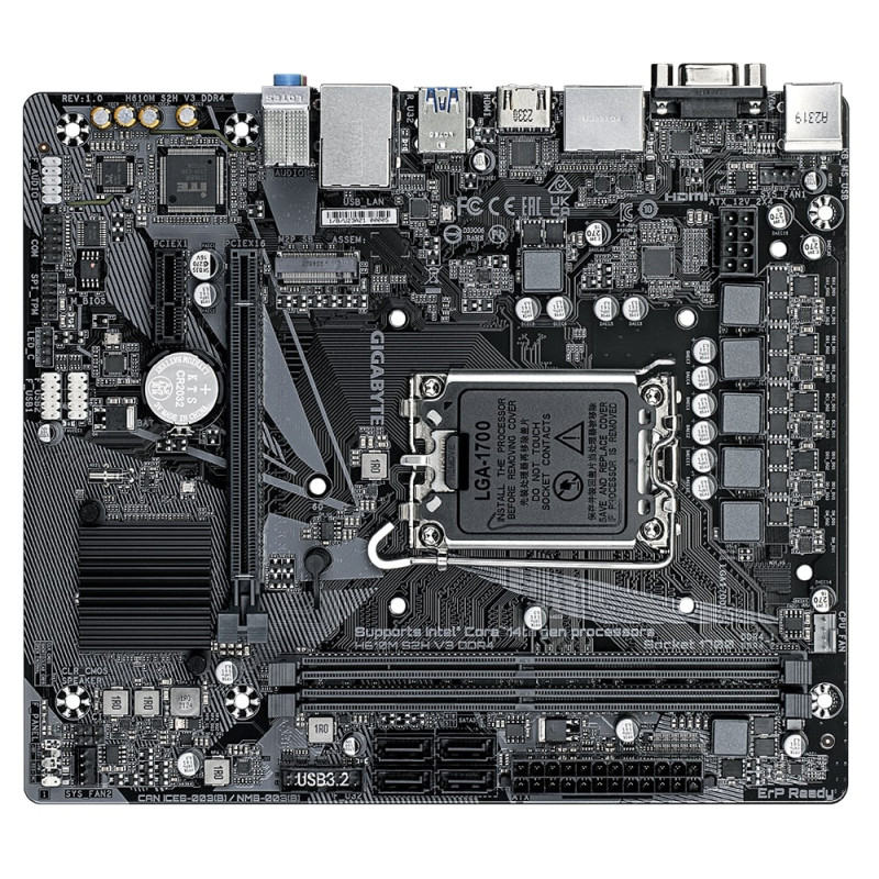 Gigabyte MB H610M S2H V3 DDR4, S.1700, 2xDDR4/3200, PCIe 4.0, G-LAN, VGA/HDMI/2×DP, mATX