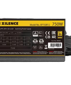 Xilence 750W Gaming, ATX 2.52v 80+ GOLD, aktivan PFC, 3×PCIe, 6×SATA, 20+4 pina, 120mm ARGB ventilator, crno