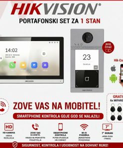 HIKVISION PORTAFONSKI SET ZA 1 STAN S VIDEO JEDINICOM HIK-PORTAFON1-SET DS-KIS604-S