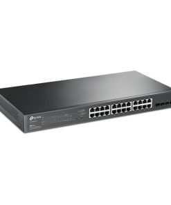 TP-Link Omada JetStream 24-port Gigabit L2 PoE+ Smart preklopnik (Switch), 24×10/100/1000M RJ45 port, 4×Gbit SFP, 802.3at/af, 19" 1U rack mount (250W)