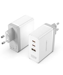 Vention 3-Port USB (C C A) GaN Charger (100W 100W 30W) EU-Plug