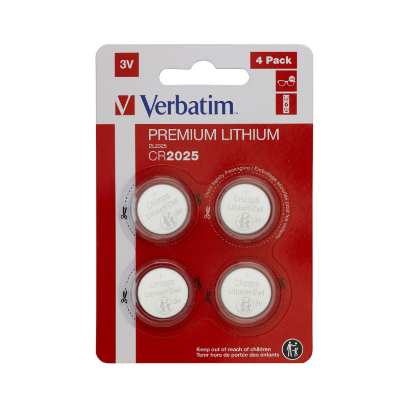Verbatim CR2025 Lithium baterija, 3V (4 kom./pakiranje)