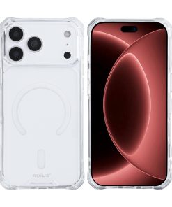 Rixus Armor-X Anti Shock Case With MagSafe Compatible For Apple iPhone 17 Pro Max, 18 Pro Max Transparent