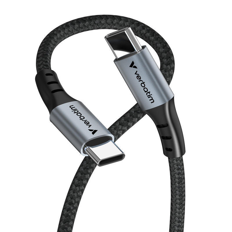 Verbatim Sync & Charge kabel USB-C na USB-C, M/M, 60W PD3.0/QC3.0, crni, 1.2m