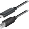 Transmedia USB type C plug - USB 2.0 B plug 1,0m
