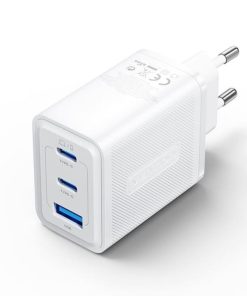 Vention 3-Port USB (C C A) GaN Charger (65W 65W 30W) EU-Plug, White