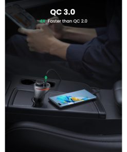 UGREEN auto punjač 84W, USB-C, USB-A, PD, QC 3.0, srebrni