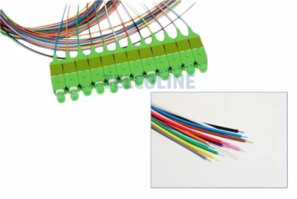 NFO Fiber optic pigtail SC APC, SM, G.657A1, 900um, 2m, LSZH Easy-strip, Full color, 12pack