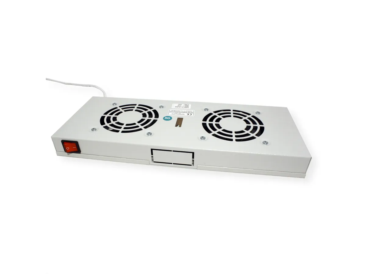 Roline 19" ventilacijski modul s 2 ventilatora i termostatom, sivi