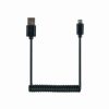 Gembird Coiled Micro-USB cable, 1.8m, black