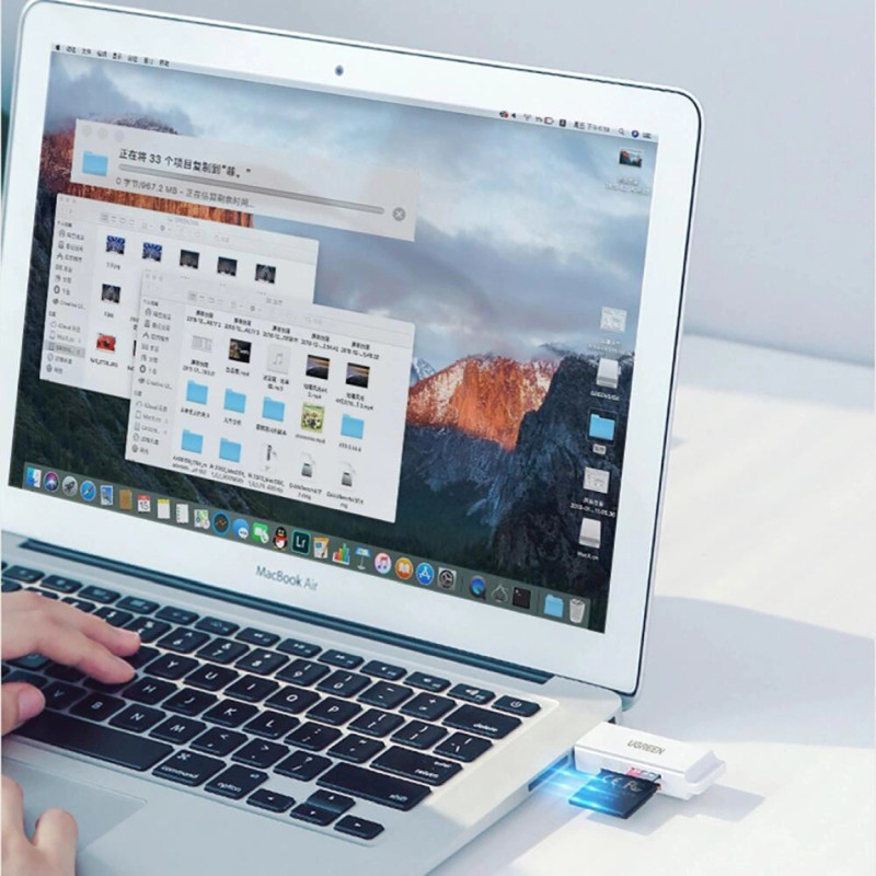 UGREEN čitač memorijskih TF/microSD/SD kartice, USB 3.0, crni