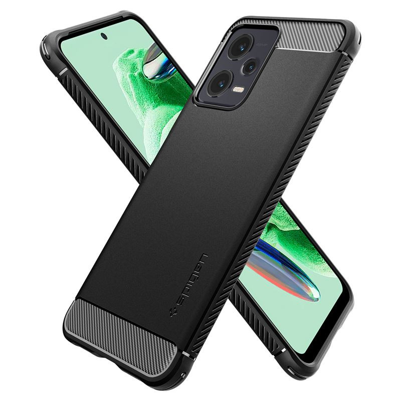 Spigen Rugged Armor, maska za telefon, crna - Xiaomi Redmi Note 12 5G/ POCO X5 5G (ACS05787)