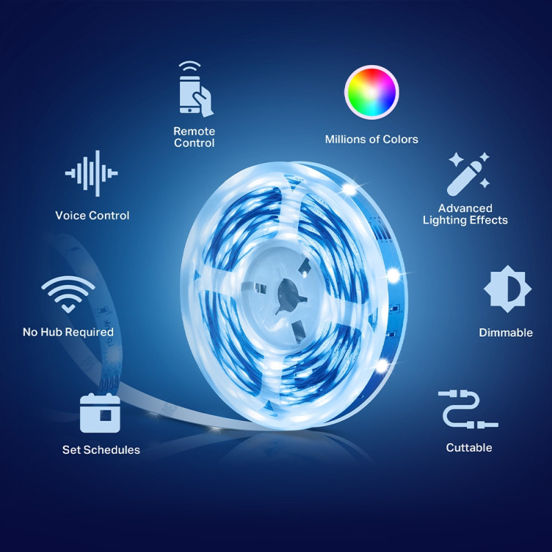 TP-Link Tapo L900-5 Smart Wi-Fi Light Strip, 5m, 13.5 W, dimabilna, glasovna kontrola, multicolor