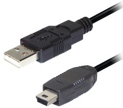 Transmedia USB A to 5 pin mini Kabel 0,3m